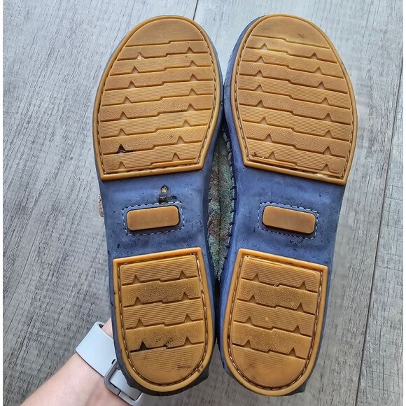 La Plume Jen Leather Suede pastel flowers slides Sandals floral casual 8.5 - Picture 5 of 11